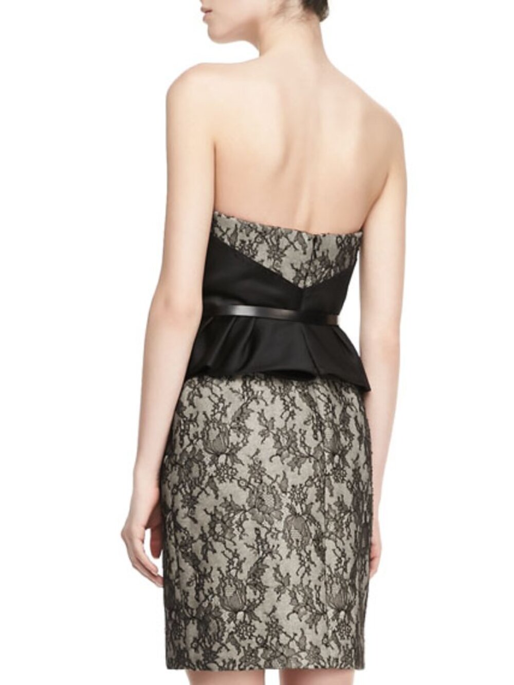 Jason Wu Black Lace Overlay Strapless Dress Size 4. There is NO BELT w/dress - Picture 3 of 5